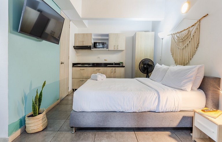 Habitación privada con terraza y cocina