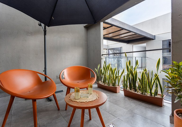 Habitación privada con terraza y cocina
