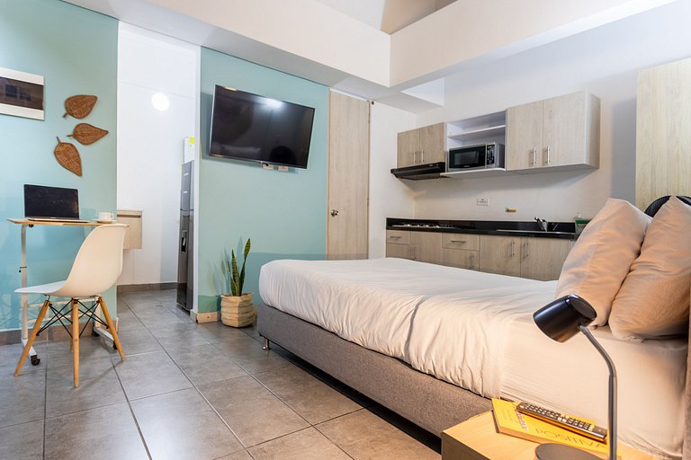 Habitación privada con terraza y cocina