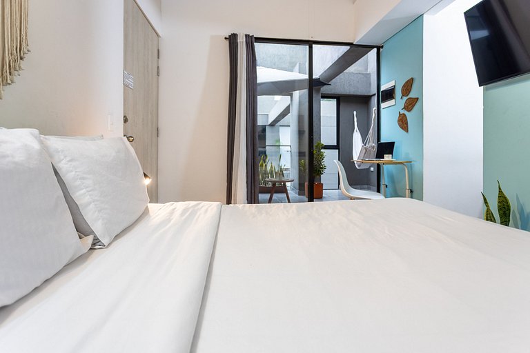 Habitación privada con terraza y cocina