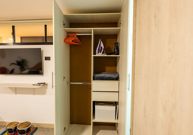 Loft con 2 camas y vista al jardín