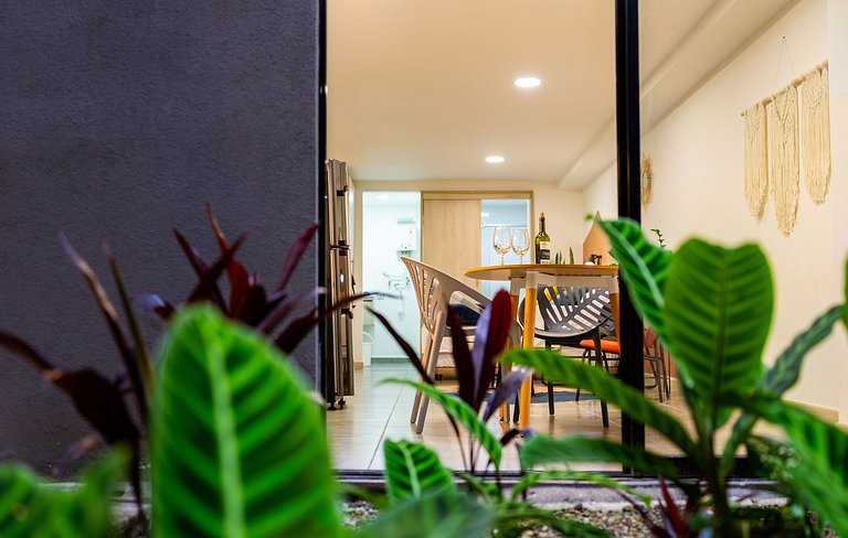 Loft con 2 camas y vista al jardín