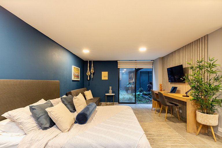 Loft con vista al jardín para descanso natural