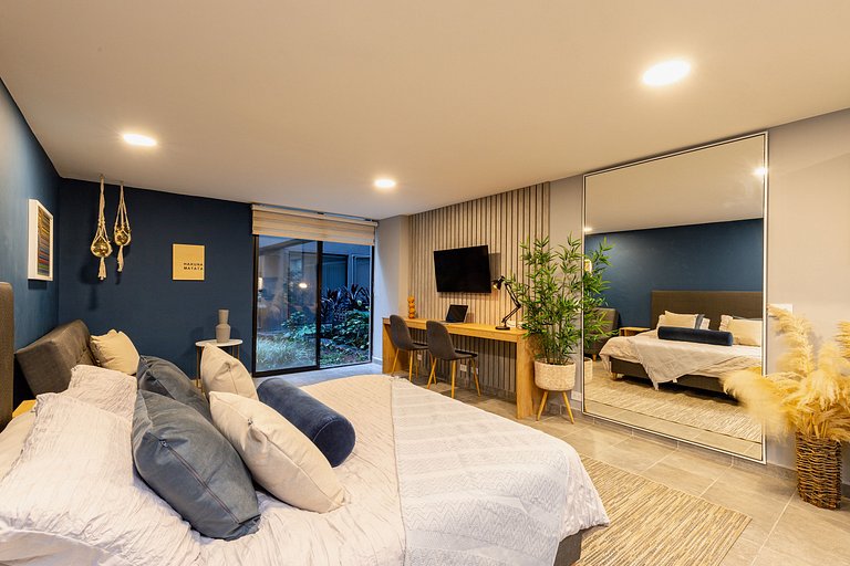 Loft con vista al jardín para descanso natural