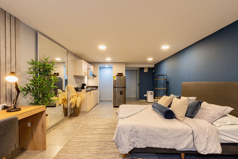 Loft con vista al jardín para descanso natural