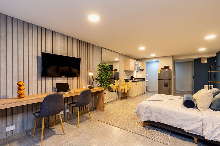 Loft con vista al jardín para descanso natural