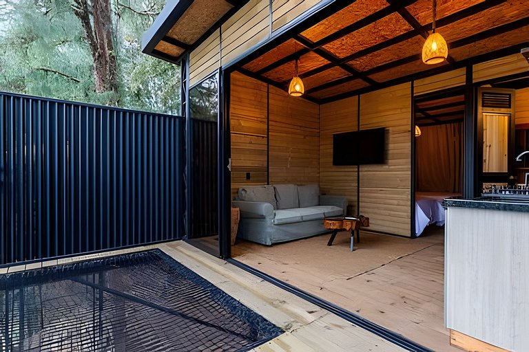 Cabaña elevada en el bosque | Jacuzzi | Represa