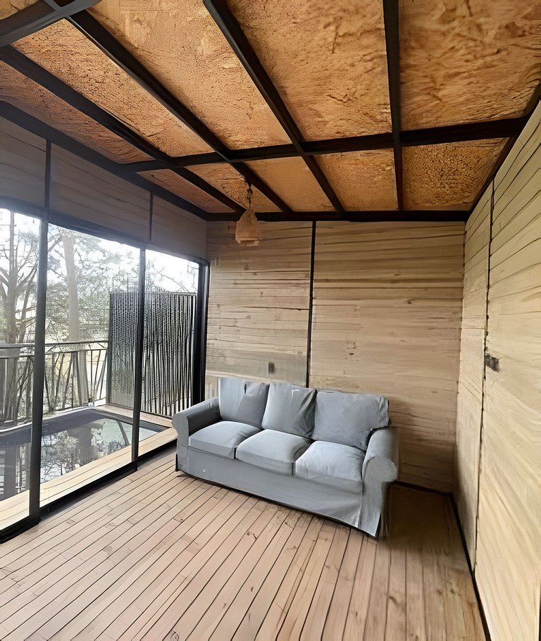 Cabaña elevada en el bosque | Jacuzzi | Represa