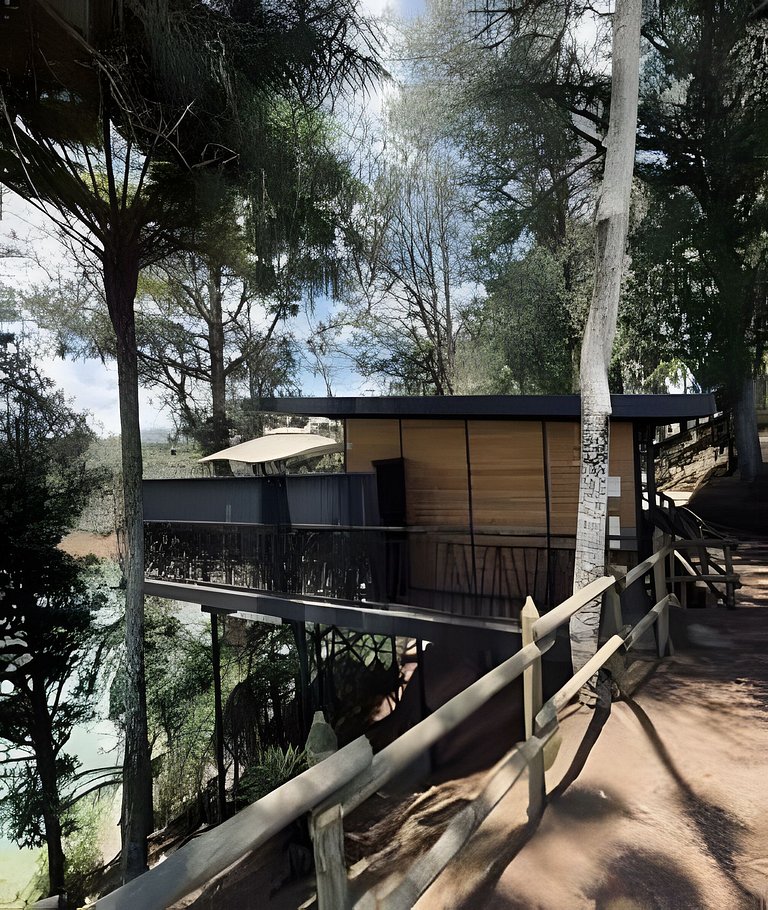 Cabaña elevada en el bosque | Jacuzzi | Represa