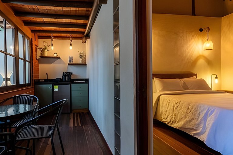 Cabaña con habitación privada y cocina